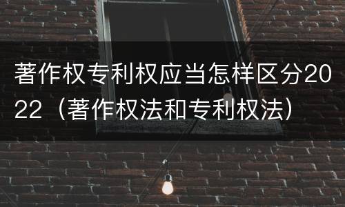 著作权专利权应当怎样区分2022（著作权法和专利权法）