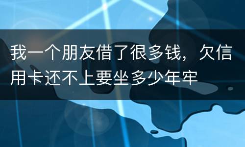 我一个朋友借了很多钱，欠信用卡还不上要坐多少年牢