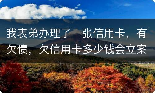我表弟办理了一张信用卡，有欠债，欠信用卡多少钱会立案
