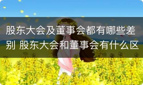 股东大会及董事会都有哪些差别 股东大会和董事会有什么区别