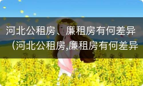 河北公租房、廉租房有何差异（河北公租房,廉租房有何差异吗）