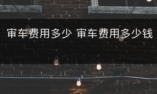审车费用多少 审车费用多少钱