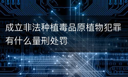 成立非法种植毒品原植物犯罪有什么量刑处罚