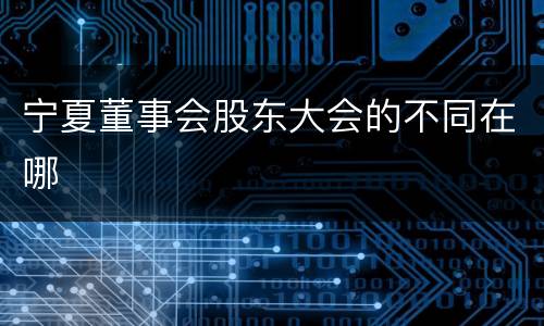 宁夏董事会股东大会的不同在哪