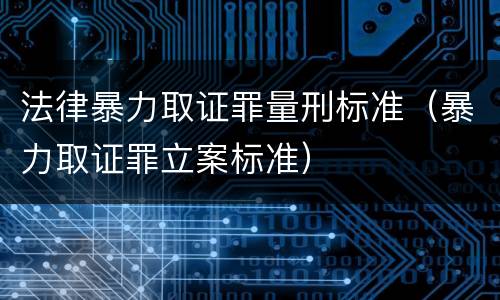 法律暴力取证罪量刑标准（暴力取证罪立案标准）