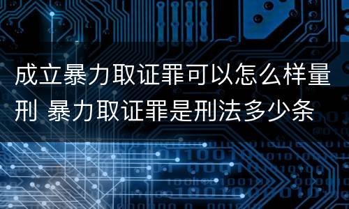成立暴力取证罪可以怎么样量刑 暴力取证罪是刑法多少条