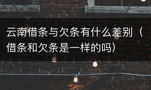 云南借条与欠条有什么差别（借条和欠条是一样的吗）