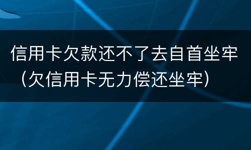 信用卡欠款还不了去自首坐牢（欠信用卡无力偿还坐牢）