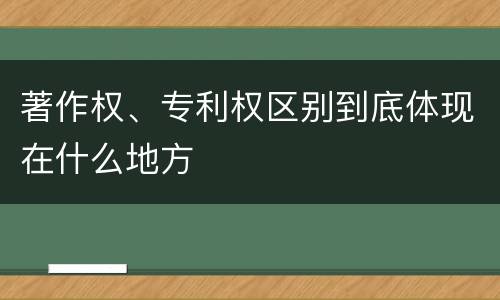 著作权、专利权区别到底体现在什么地方