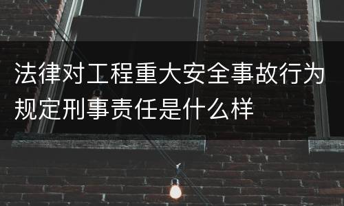 法律对工程重大安全事故行为规定刑事责任是什么样