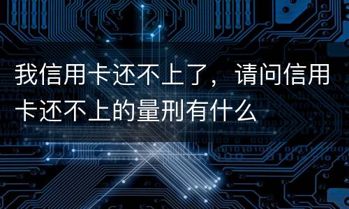 我信用卡还不上了，请问信用卡还不上的量刑有什么