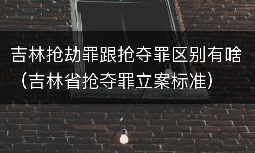 吉林抢劫罪跟抢夺罪区别有啥（吉林省抢夺罪立案标准）