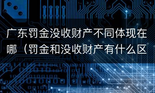 广东罚金没收财产不同体现在哪（罚金和没收财产有什么区别）