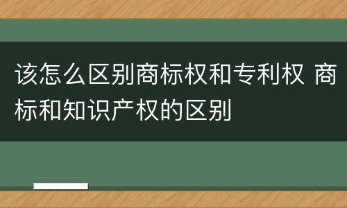 该怎么区别商标权和专利权 商标和知识产权的区别