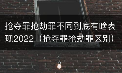 抢夺罪抢劫罪不同到底有啥表现2022（抢夺罪抢劫罪区别）