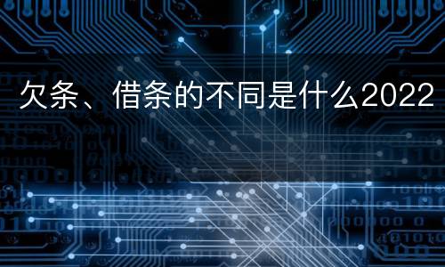 欠条、借条的不同是什么2022