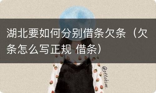 湖北要如何分别借条欠条（欠条怎么写正规 借条）