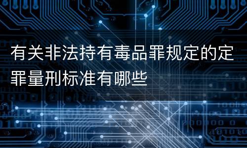 有关非法持有毒品罪规定的定罪量刑标准有哪些