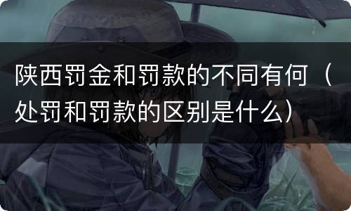 陕西罚金和罚款的不同有何（处罚和罚款的区别是什么）