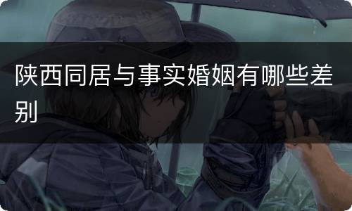 陕西同居与事实婚姻有哪些差别