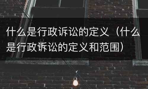 什么是行政诉讼的定义（什么是行政诉讼的定义和范围）