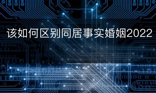 该如何区别同居事实婚姻2022