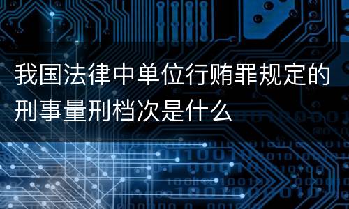 我国法律中单位行贿罪规定的刑事量刑档次是什么