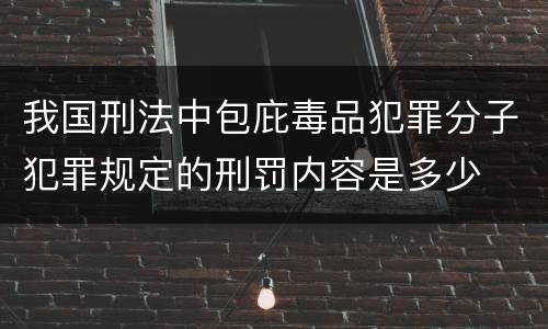 我国刑法中包庇毒品犯罪分子犯罪规定的刑罚内容是多少