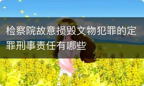 检察院故意损毁文物犯罪的定罪刑事责任有哪些
