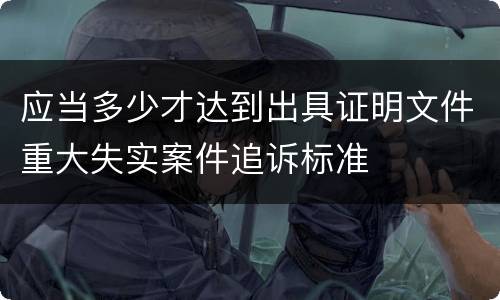 应当多少才达到出具证明文件重大失实案件追诉标准