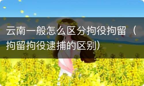 云南一般怎么区分拘役拘留（拘留拘役逮捕的区别）