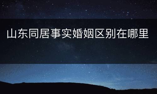 山东同居事实婚姻区别在哪里