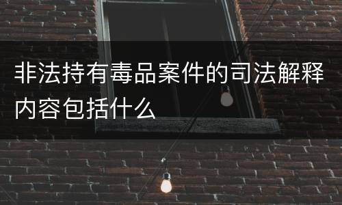 非法持有毒品案件的司法解释内容包括什么