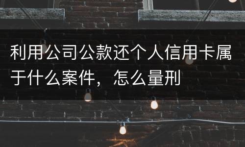 利用公司公款还个人信用卡属于什么案件，怎么量刑