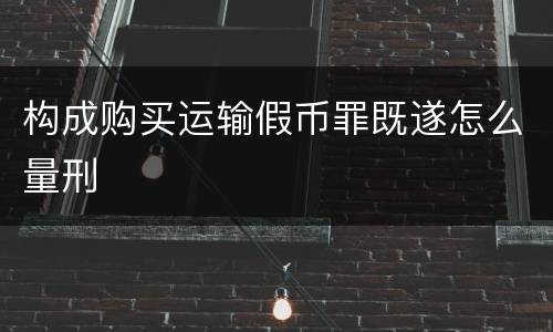 构成购买运输假币罪既遂怎么量刑