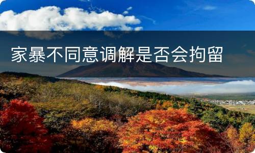 家暴不同意调解是否会拘留