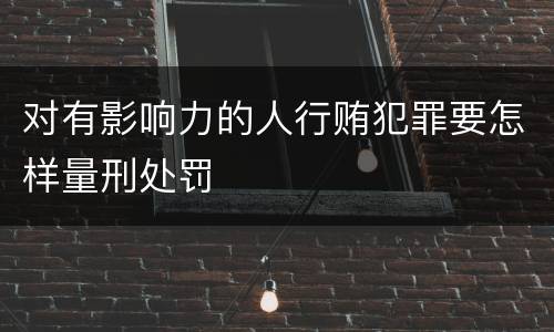 对有影响力的人行贿犯罪要怎样量刑处罚