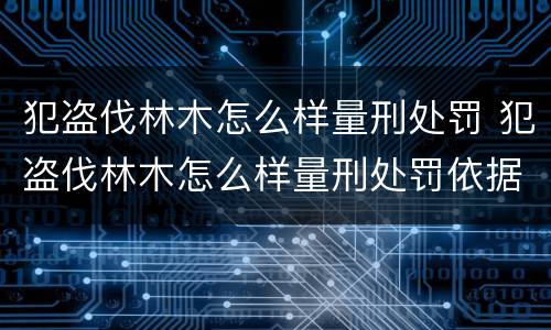 犯盗伐林木怎么样量刑处罚 犯盗伐林木怎么样量刑处罚依据