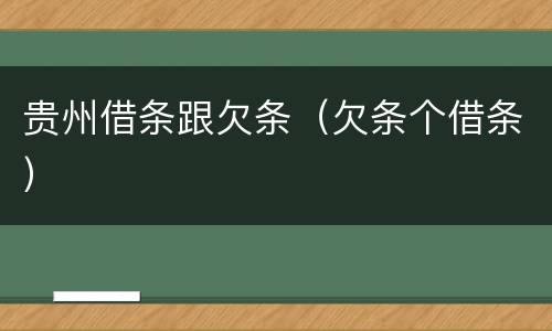 贵州借条跟欠条（欠条个借条）