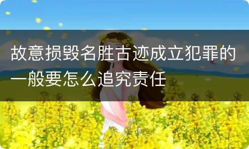 故意损毁名胜古迹成立犯罪的一般要怎么追究责任