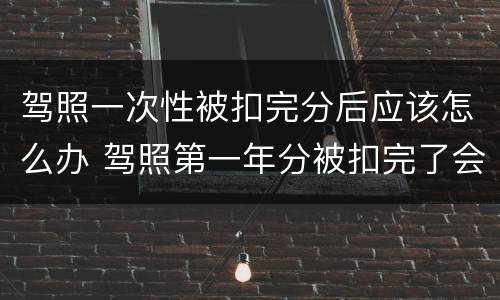 驾照一次性被扣完分后应该怎么办 驾照第一年分被扣完了会怎么样