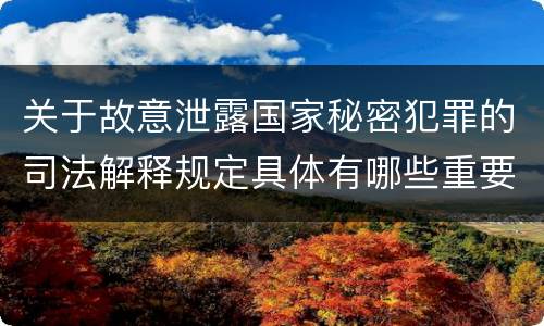 关于故意泄露国家秘密犯罪的司法解释规定具体有哪些重要内容