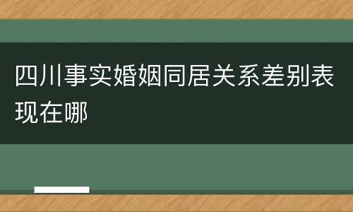 四川事实婚姻同居关系差别表现在哪