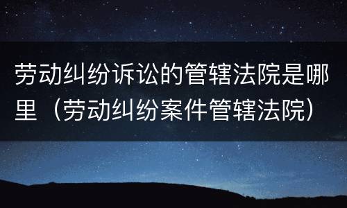 劳动纠纷诉讼的管辖法院是哪里（劳动纠纷案件管辖法院）