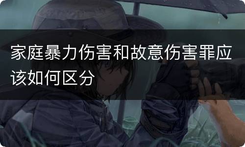 家庭暴力伤害和故意伤害罪应该如何区分