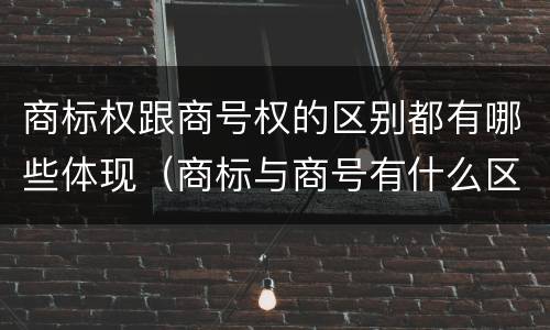 商标权跟商号权的区别都有哪些体现（商标与商号有什么区别）