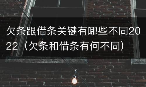 欠条跟借条关键有哪些不同2022（欠条和借条有何不同）