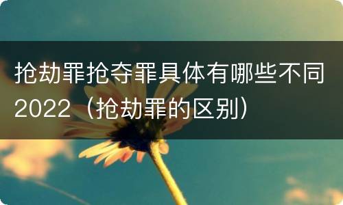 抢劫罪抢夺罪具体有哪些不同2022（抢劫罪的区别）