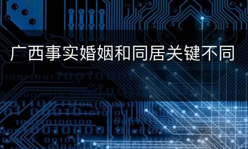 广西事实婚姻和同居关键不同