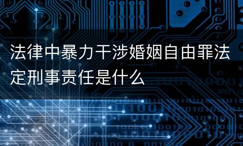 法律中暴力干涉婚姻自由罪法定刑事责任是什么